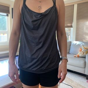 Lucy Heather gray strapped tank top with built in bra.  Size S P.